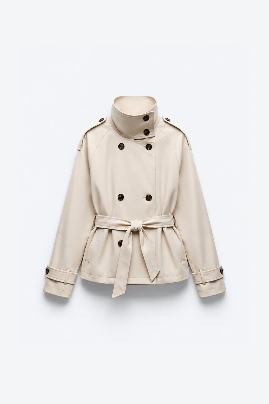 VESTE COURTE STYLE TRENCH À CEINTURE