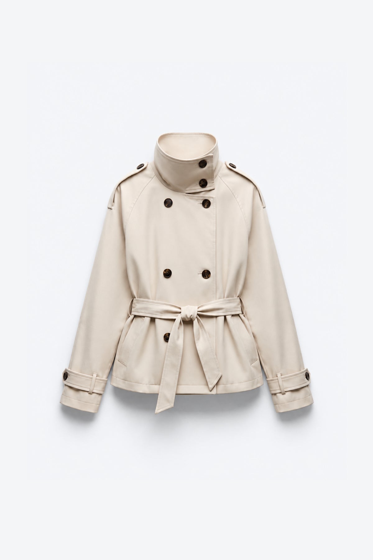 VESTE COURTE STYLE TRENCH À CEINTURE