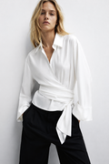 CHEMISE COURTE COL CHEMISE CEINTURÉE
