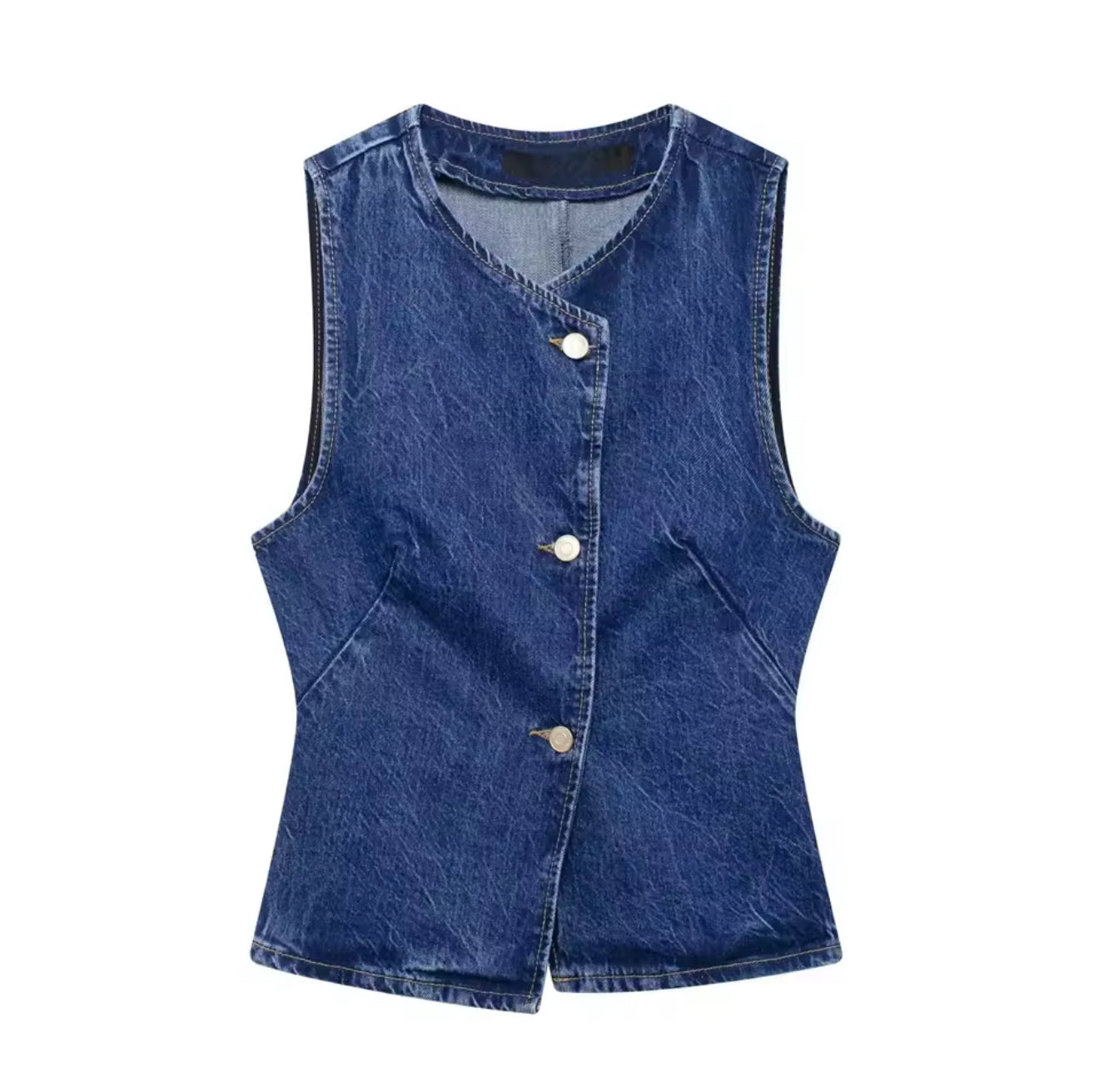 GILET EN DENIM BOUTONNÉ