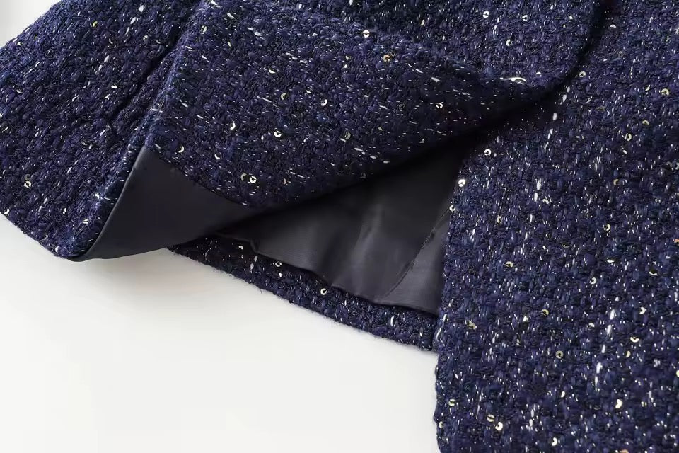 GILET STRUCTURÉ EN TWEED À CEINTURE