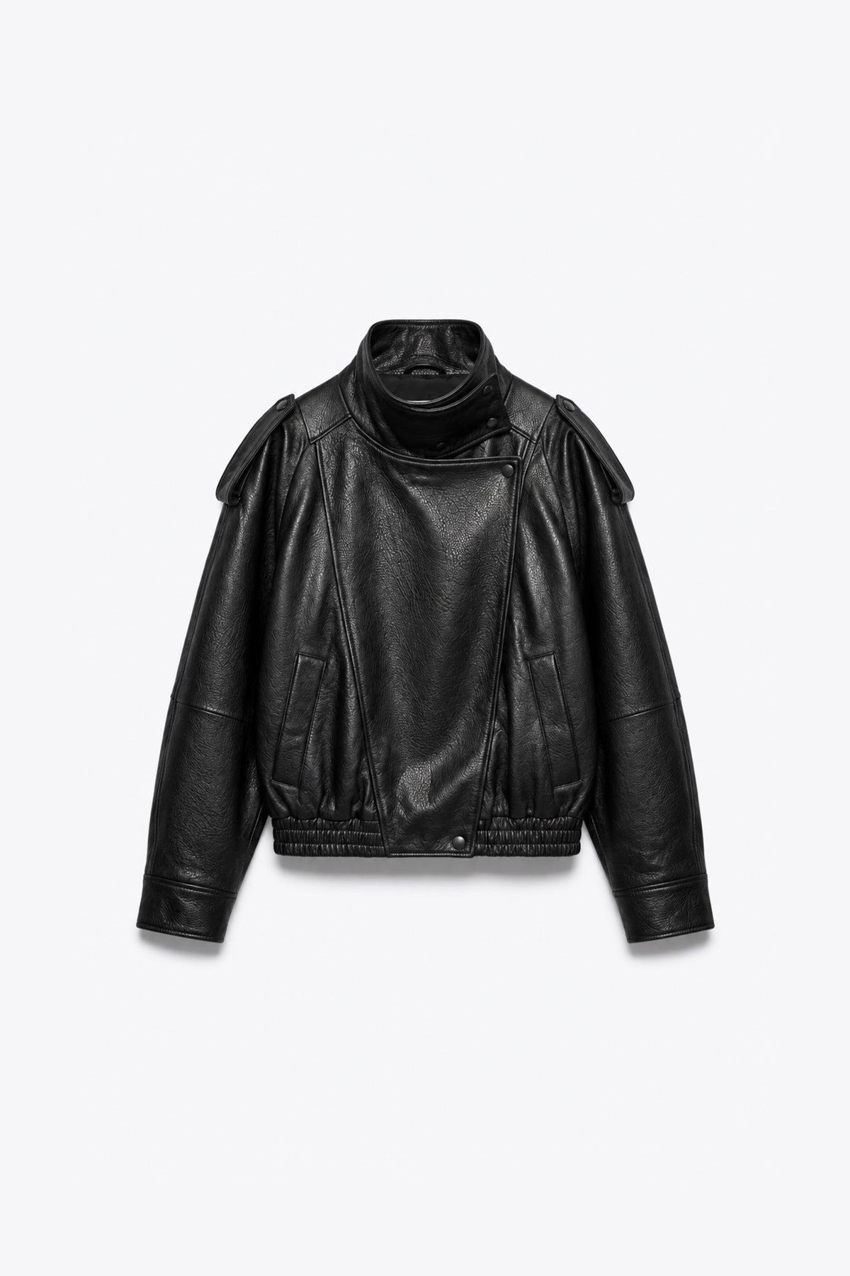 BLOUSON CROISÉ EFFET CUIR STRUCTURÉ