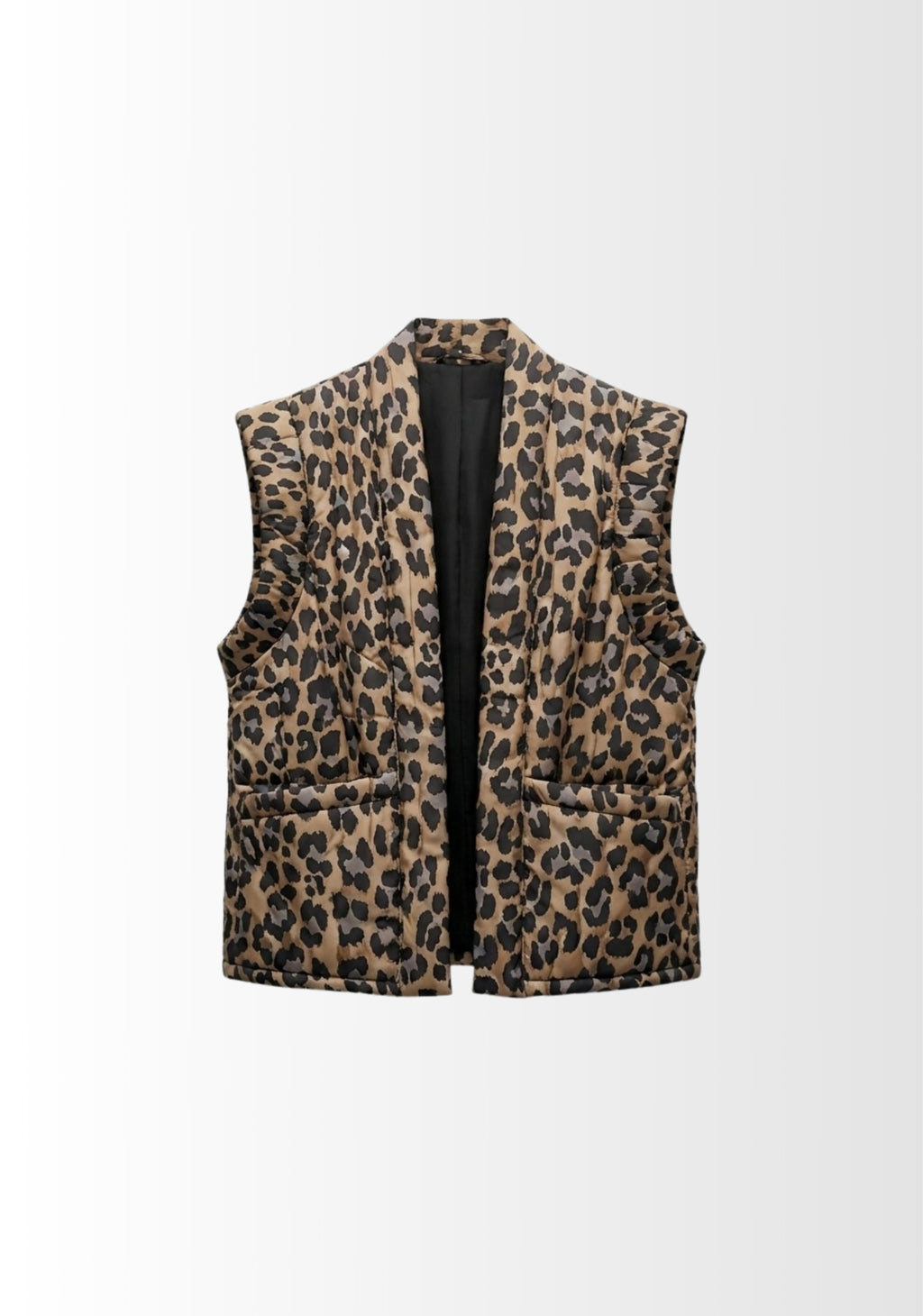 VESTE SANS MANCHES IMPRIMÉE LÉOPARD