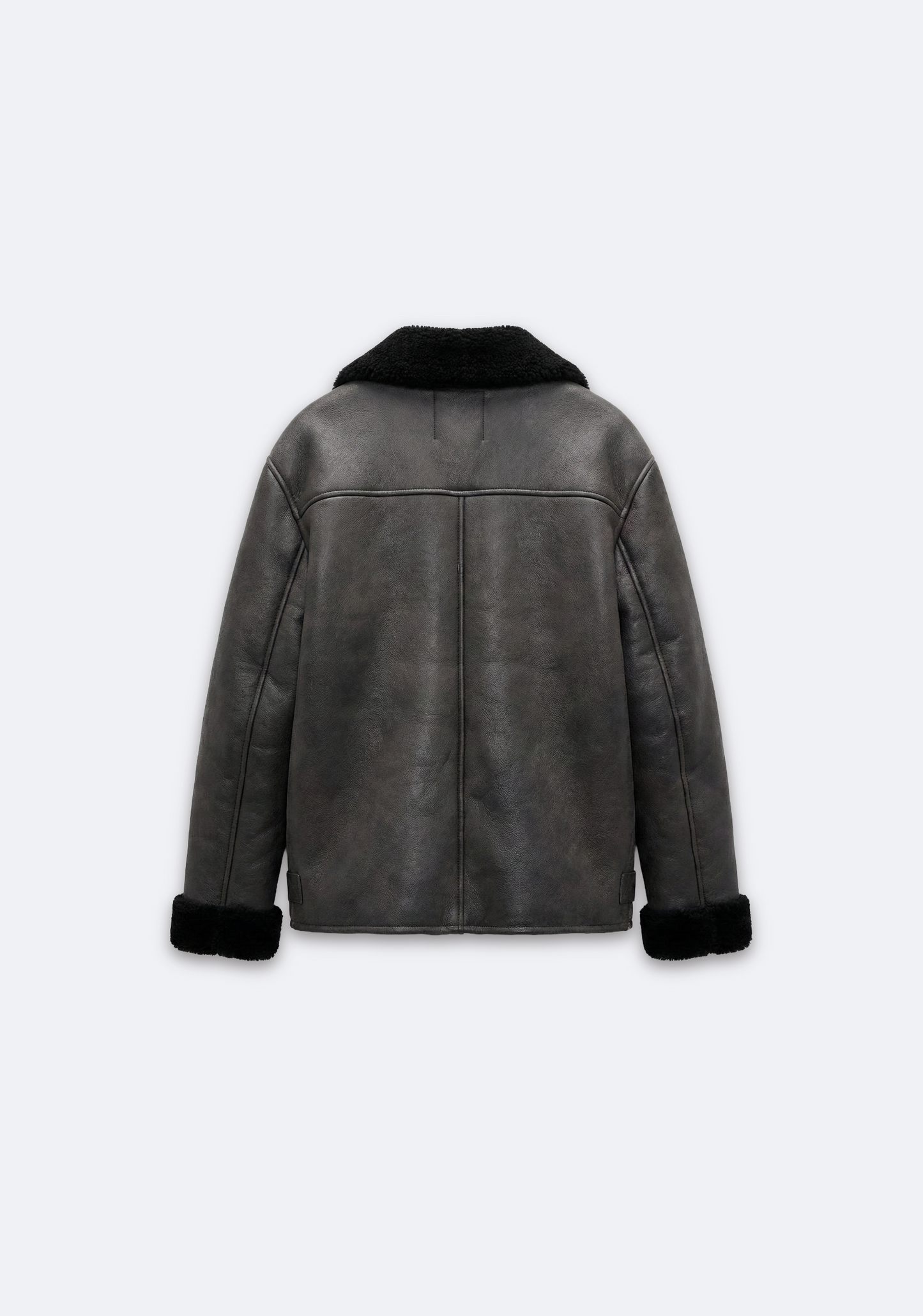 VESTE DROITE À COL LARGE ET PANNEAUX TEXTURÉS