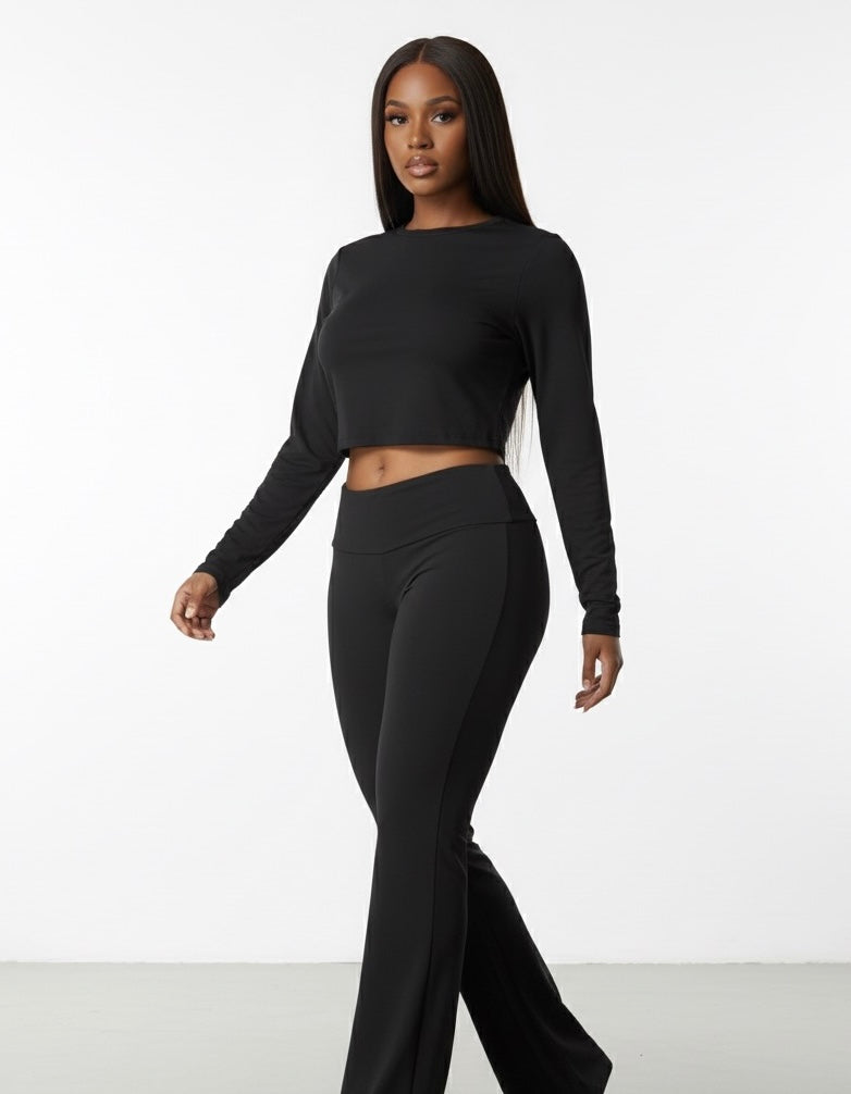 ENSEMBLE CROP & PANTALON FLUIDE