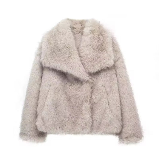 Fur effect down jacket • Women