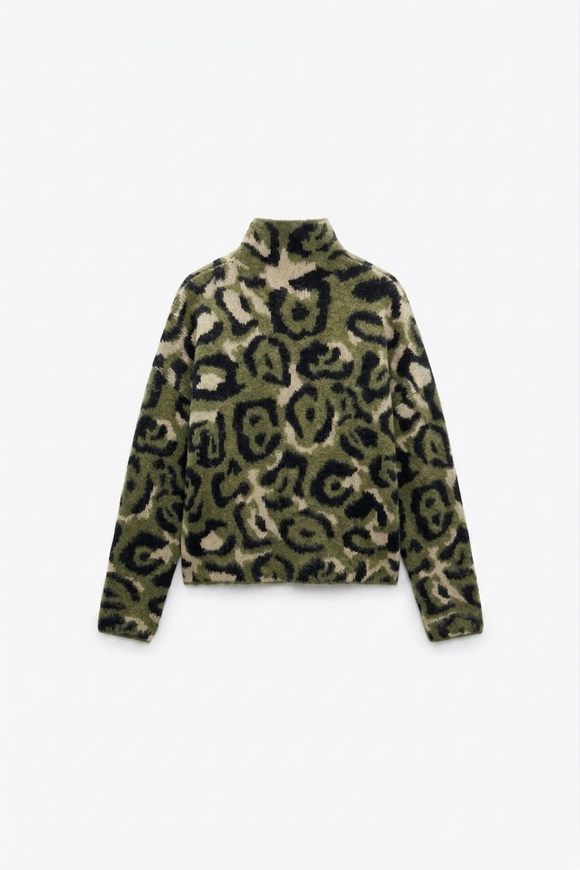 PULL À MOTIFS ABSTRAITS TEXTURÉ