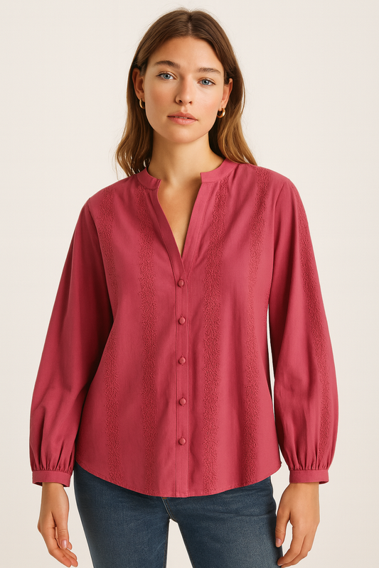 CHEMISE TEXTURÉE COL V