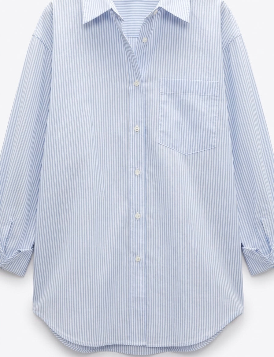 CHEMISE OVERSIZE À RAYURES VERTICALES