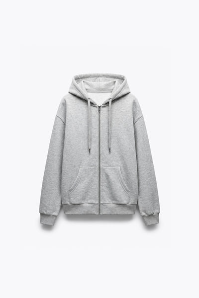 SWEAT À CAPUCHE ZIPPÉ EN MOLLETON