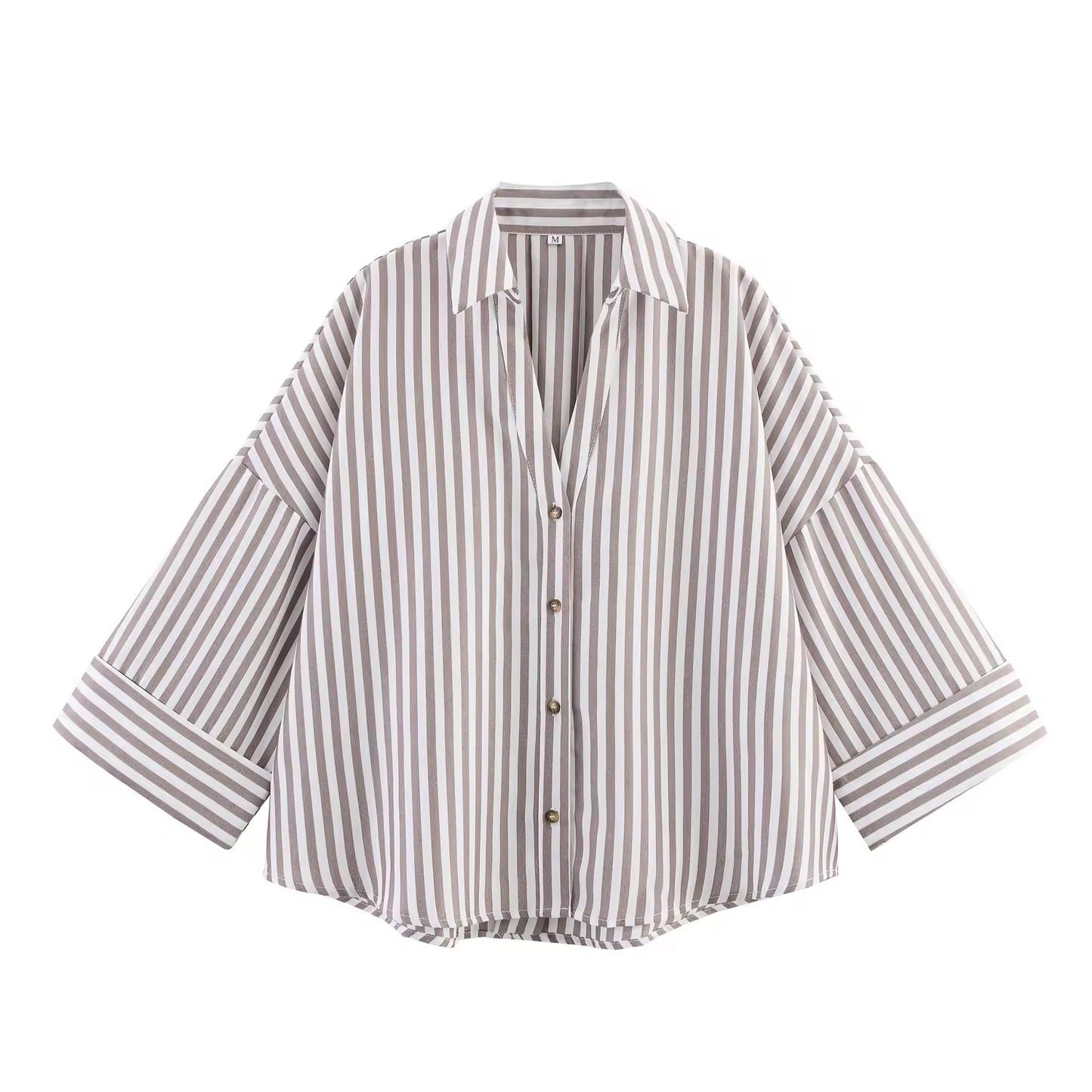 CHEMISE EN COTON À MANCHES LARGES