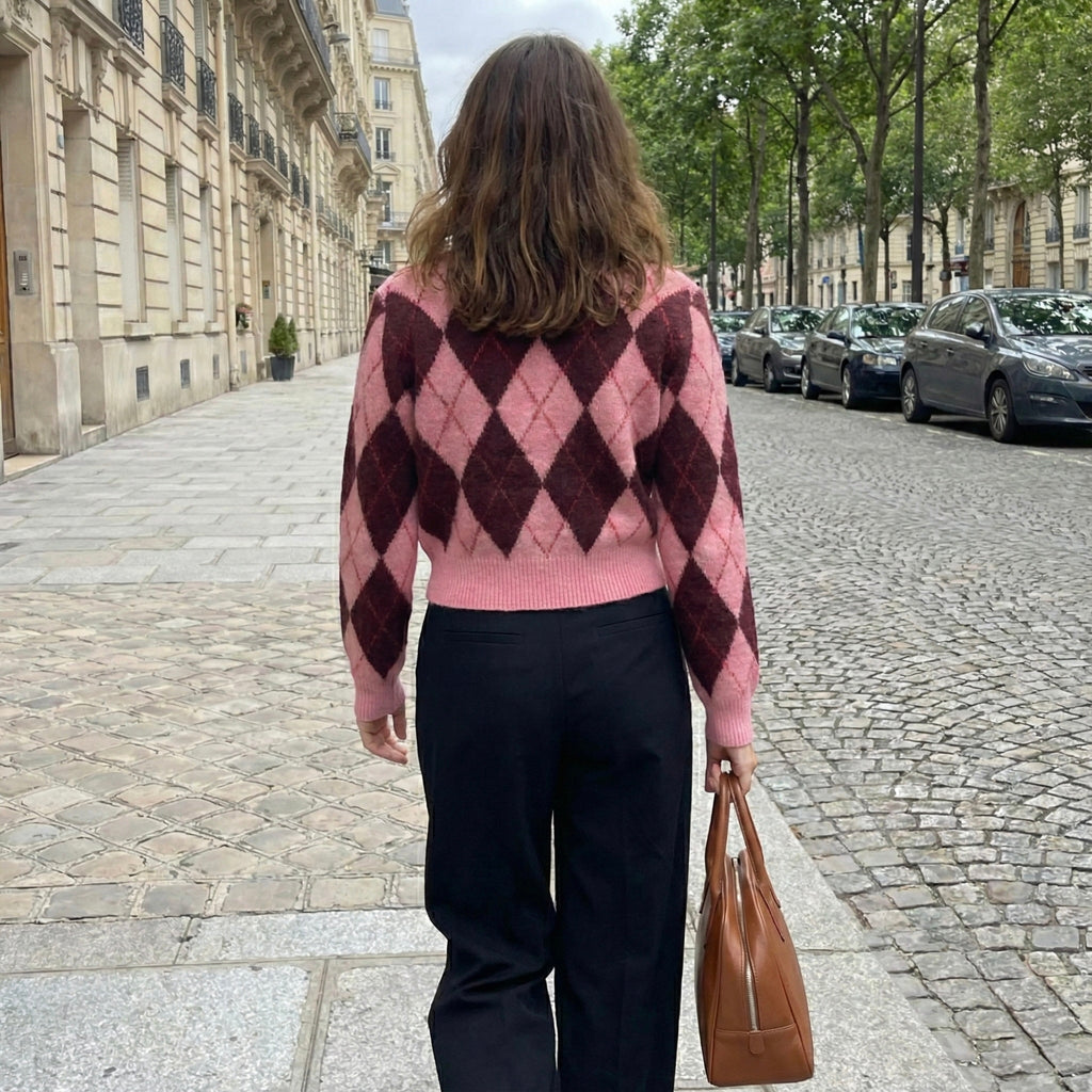 CARDIGAN MAILLE MOTIF LOSANGES