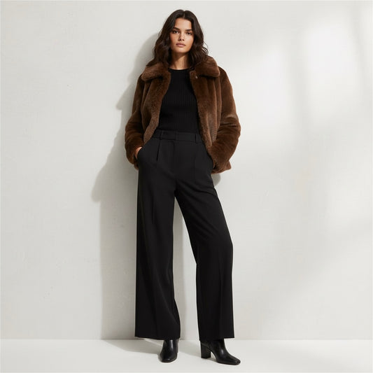 VESTE COURTE EFFET FOURRURE