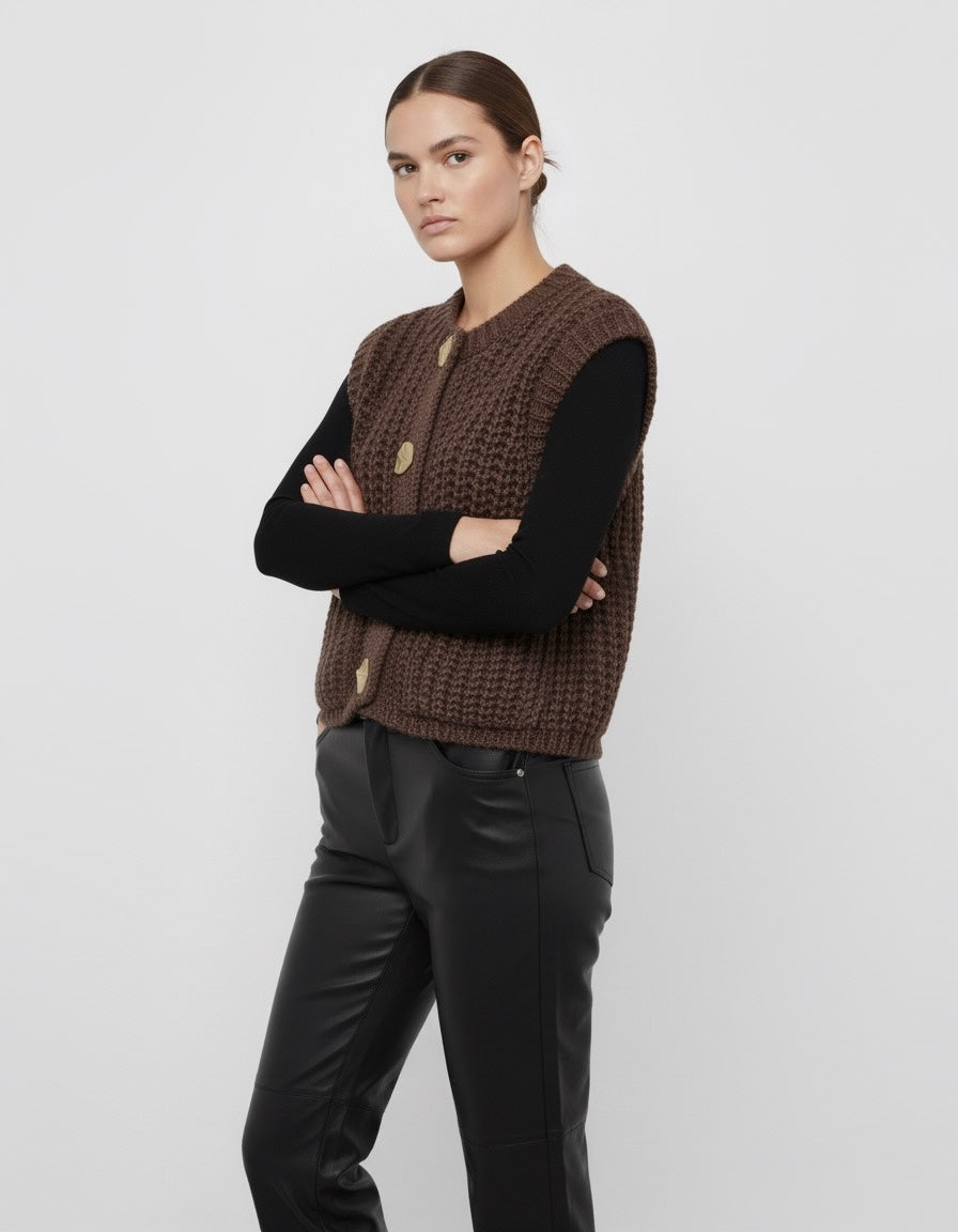 CARDIGAN EN TRICOT SANS MANCHES