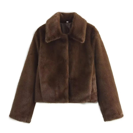 VESTE COURTE EFFET FOURRURE