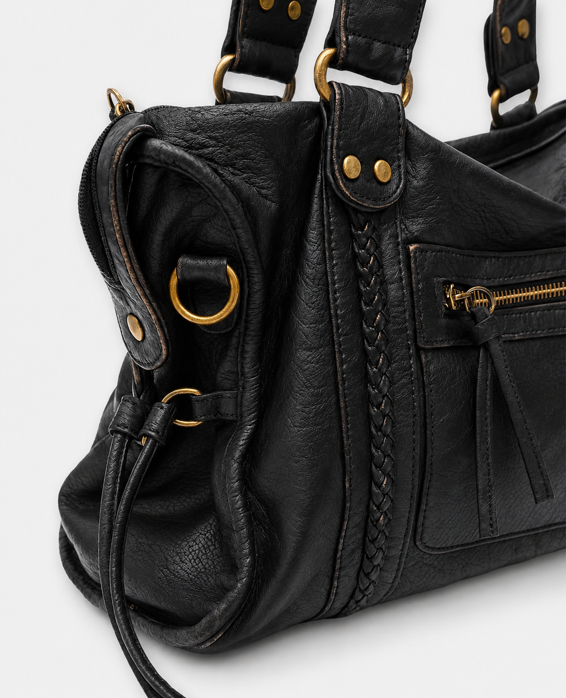 MOSSEN HOUSE FAUX LEATHER HANDBAG