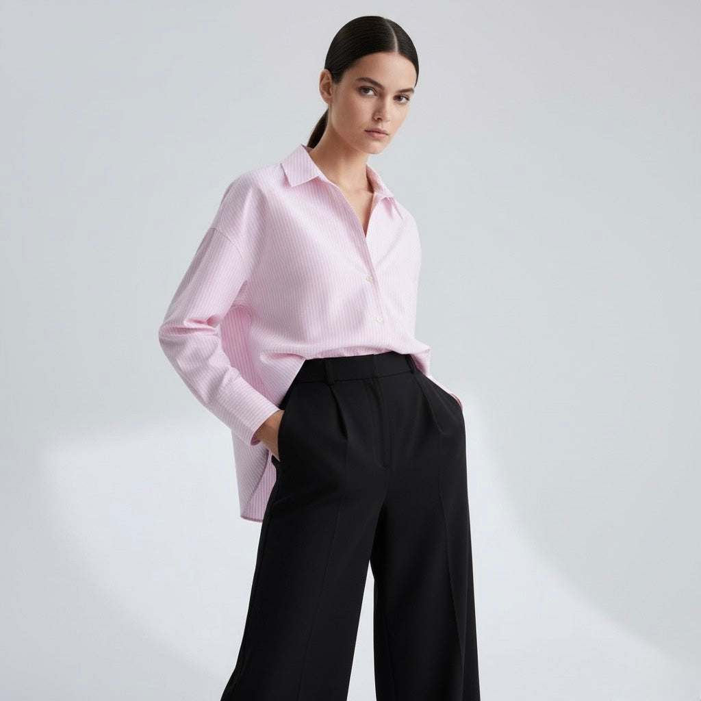 CHEMISE OVERSIZE À RAYURES FINES