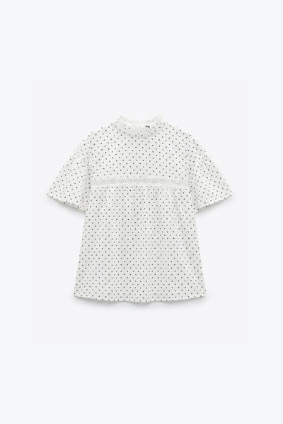 BLOUSE COURTE MANCHES BOUFFANTES