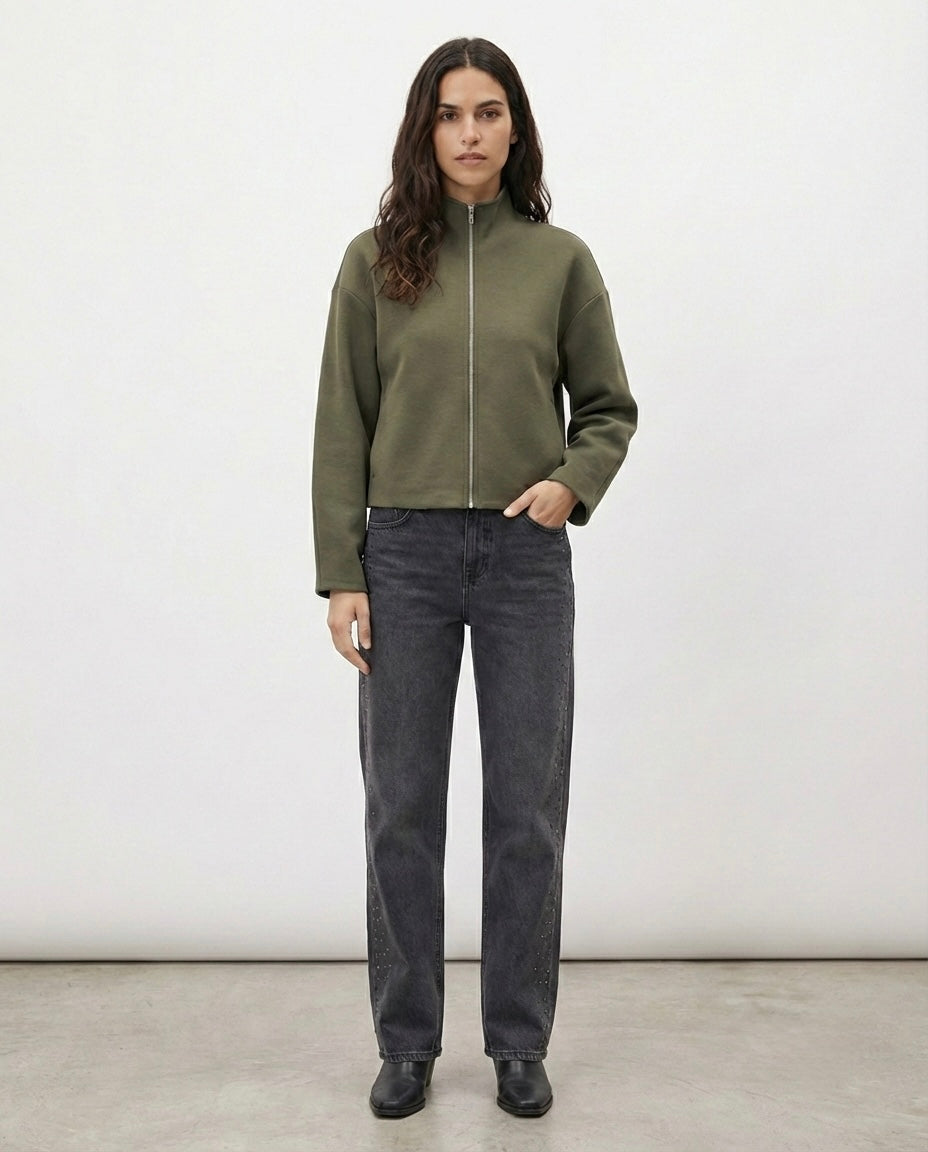 VESTE ZIPPÉE À COL MONTANT