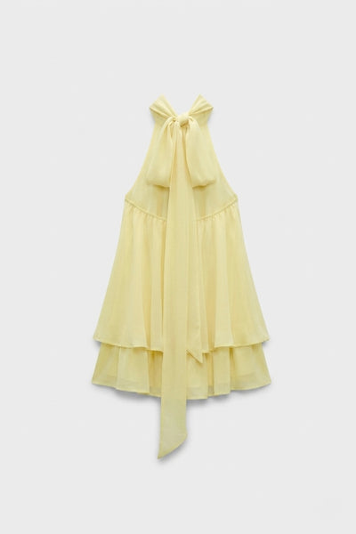 ROBE COURTE À VOLANTS SUPERPOSÉS