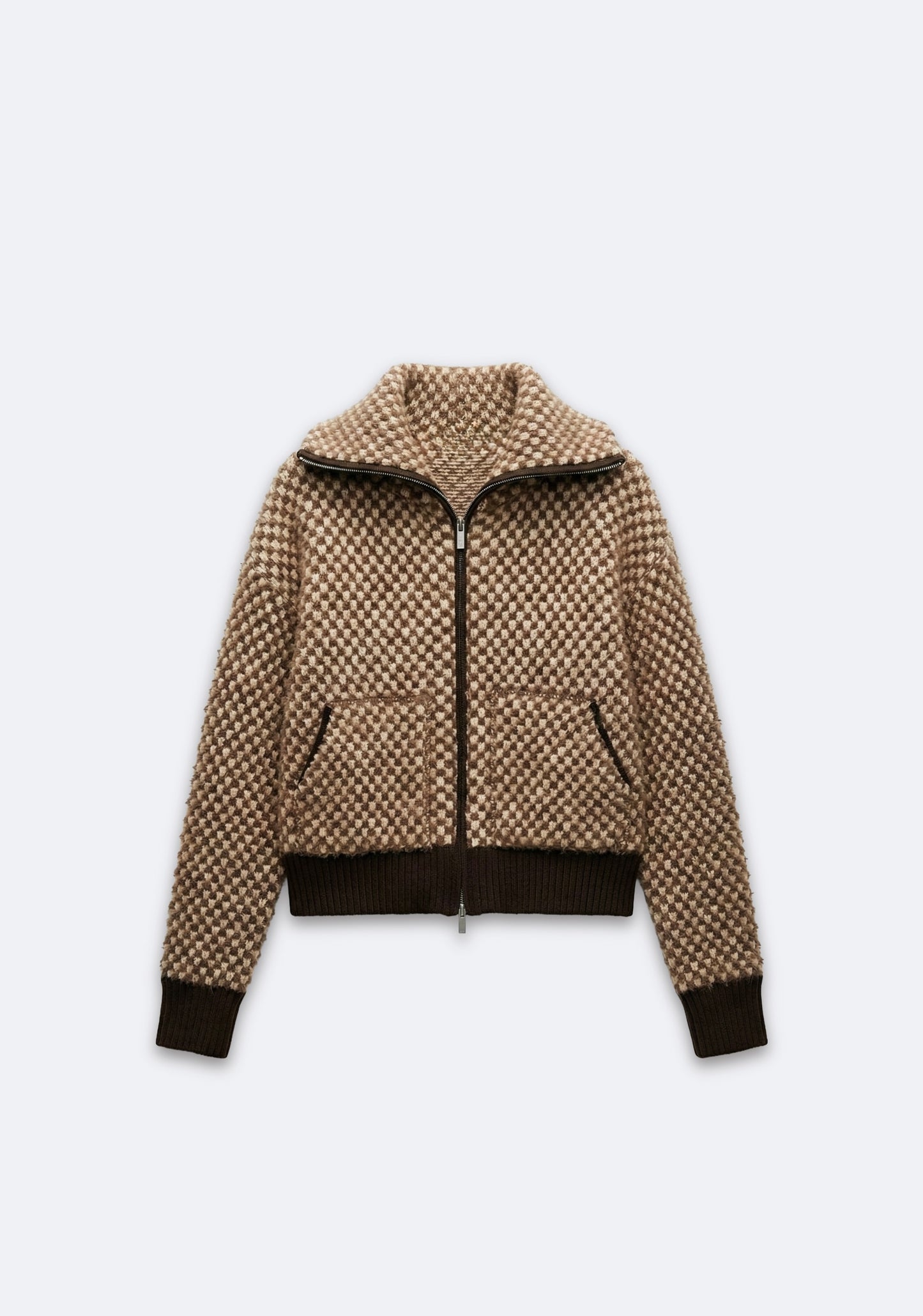 VESTE ZIPPÉE EN MAILLE TEXTURÉE