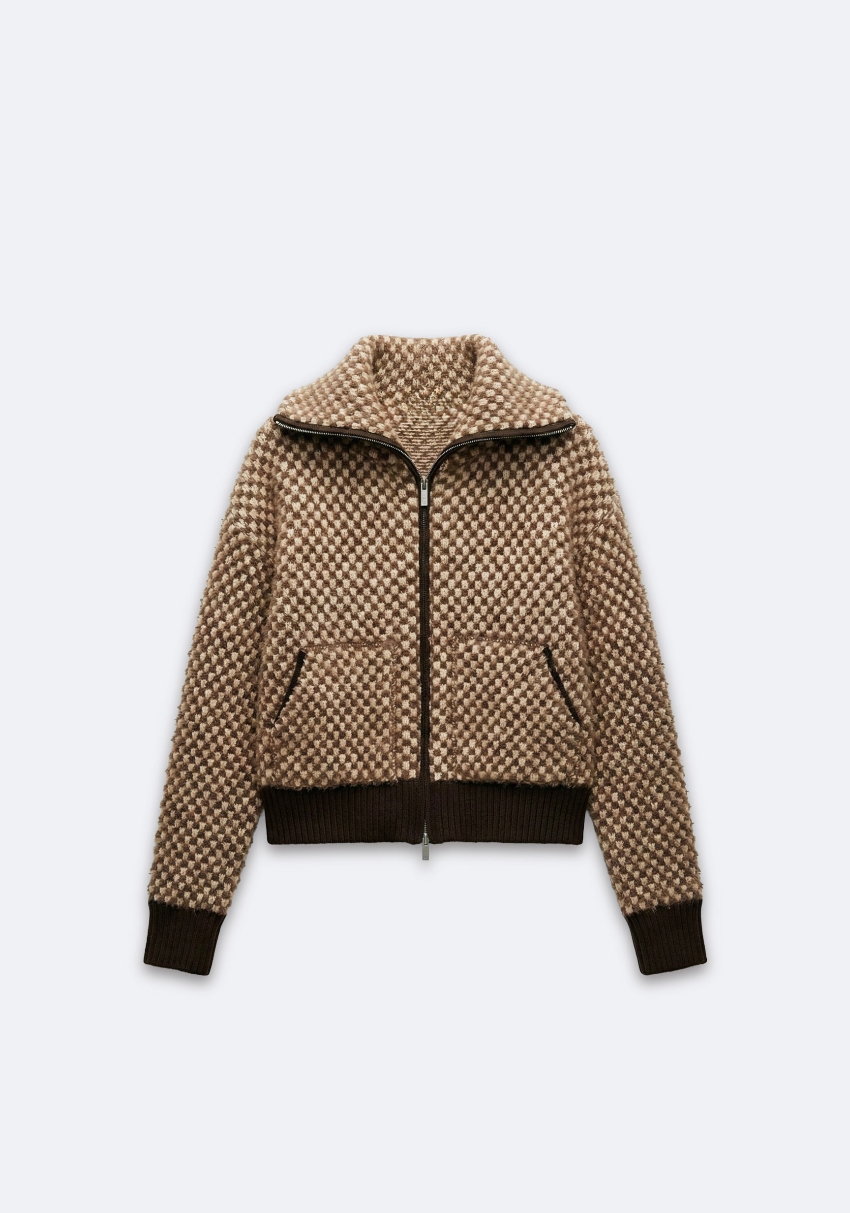 VESTE ZIPPÉE EN MAILLE TEXTURÉE