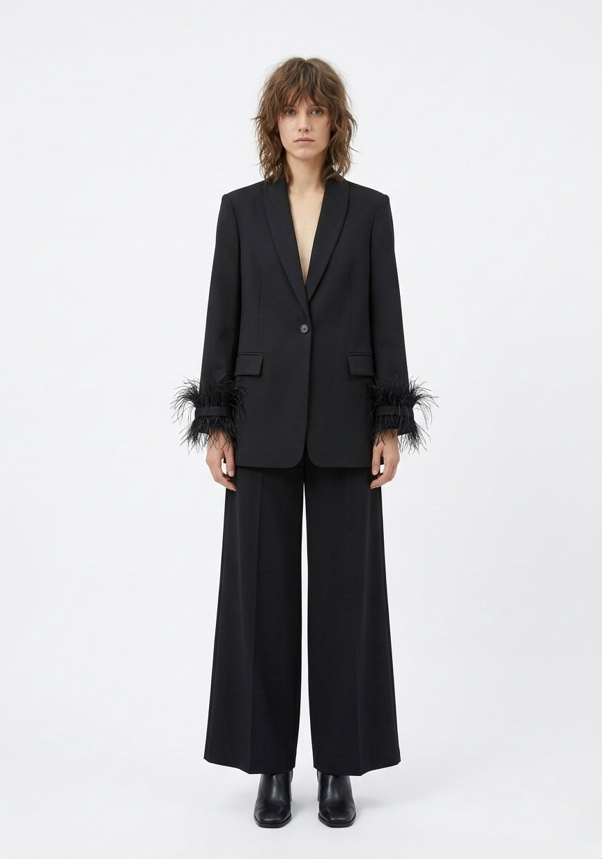 BLAZER LONG AVEC DÉTAILS PLUMES