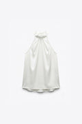 TOP SANS MANCHES COL HALTER