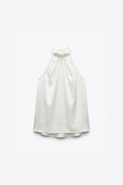 TOP SANS MANCHES COL HALTER