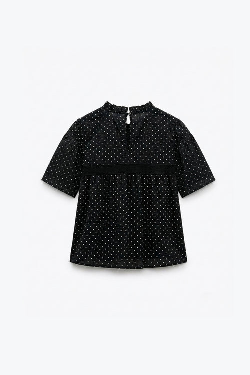 BLOUSE COURTE À MOTIF POIS