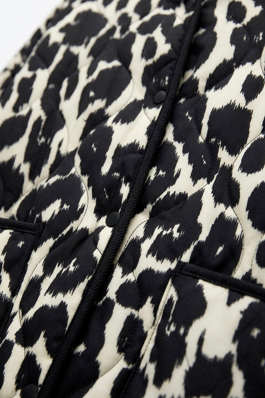 VESTE MATELASSÉE À IMPRIMÉ LÉOPARD
