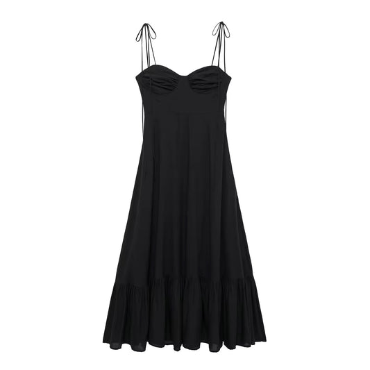ROBE MI-LONGUE À BRETELLES