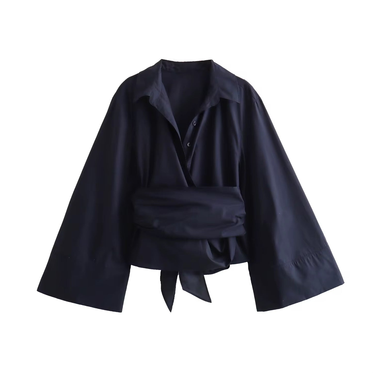 CHEMISE STRUCTURÉE À CEINTURE NOUÉE