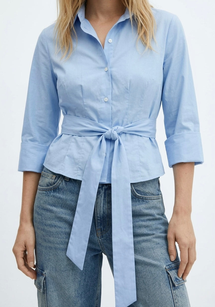 CHEMISE CINTRÉE À NOEUD