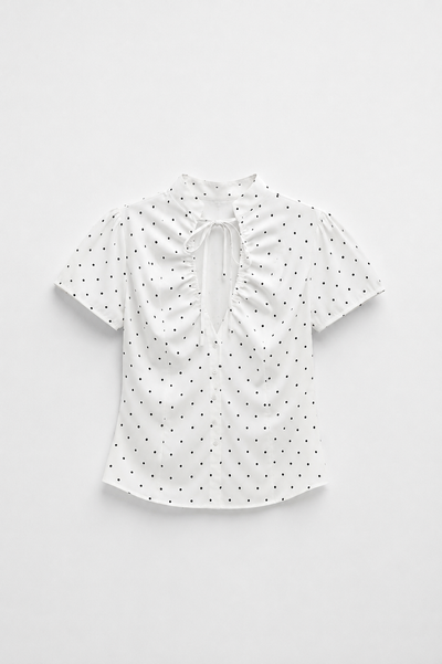 CHEMISE MANCHES BOUFFANTES COL NOUÉ