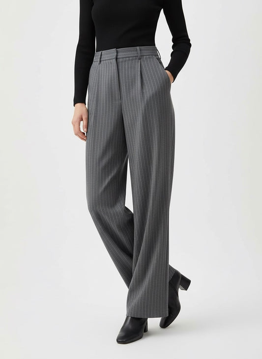 PANTALON À RAYURES FINE LIGNE