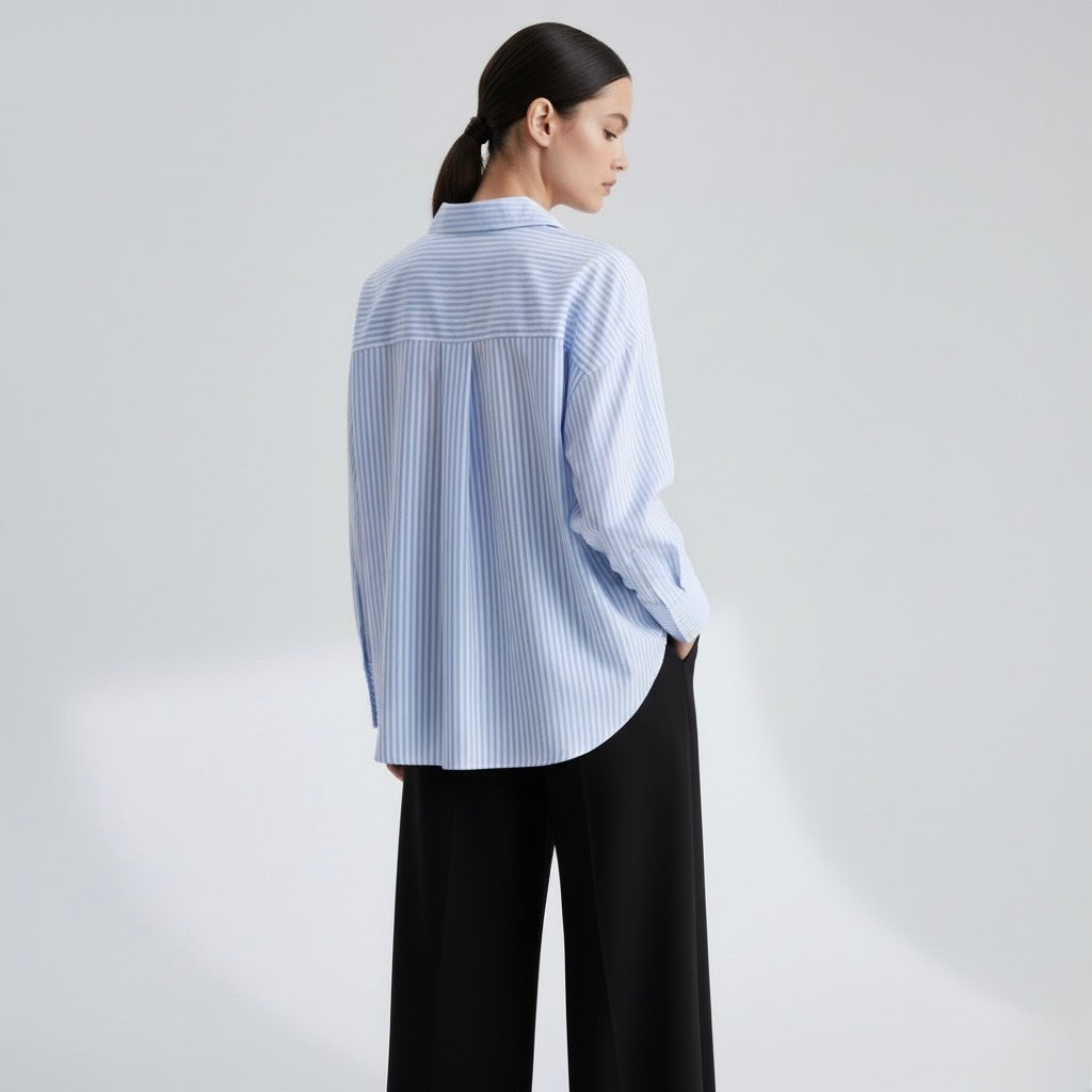 CHEMISE OVERSIZE À RAYURES FINES