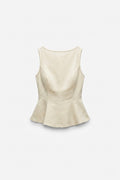 TOP SANS MANCHES COUPE PEPLUM