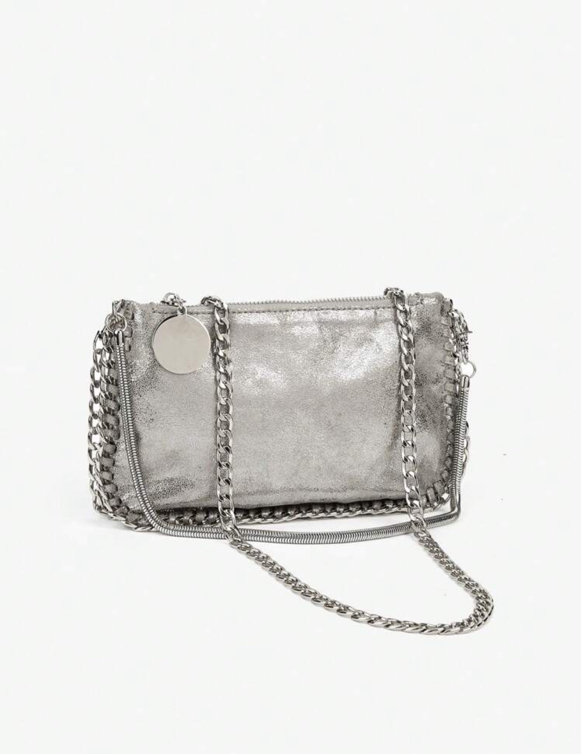 POCHETTE MÉTALLIQUE EN CUIR PU