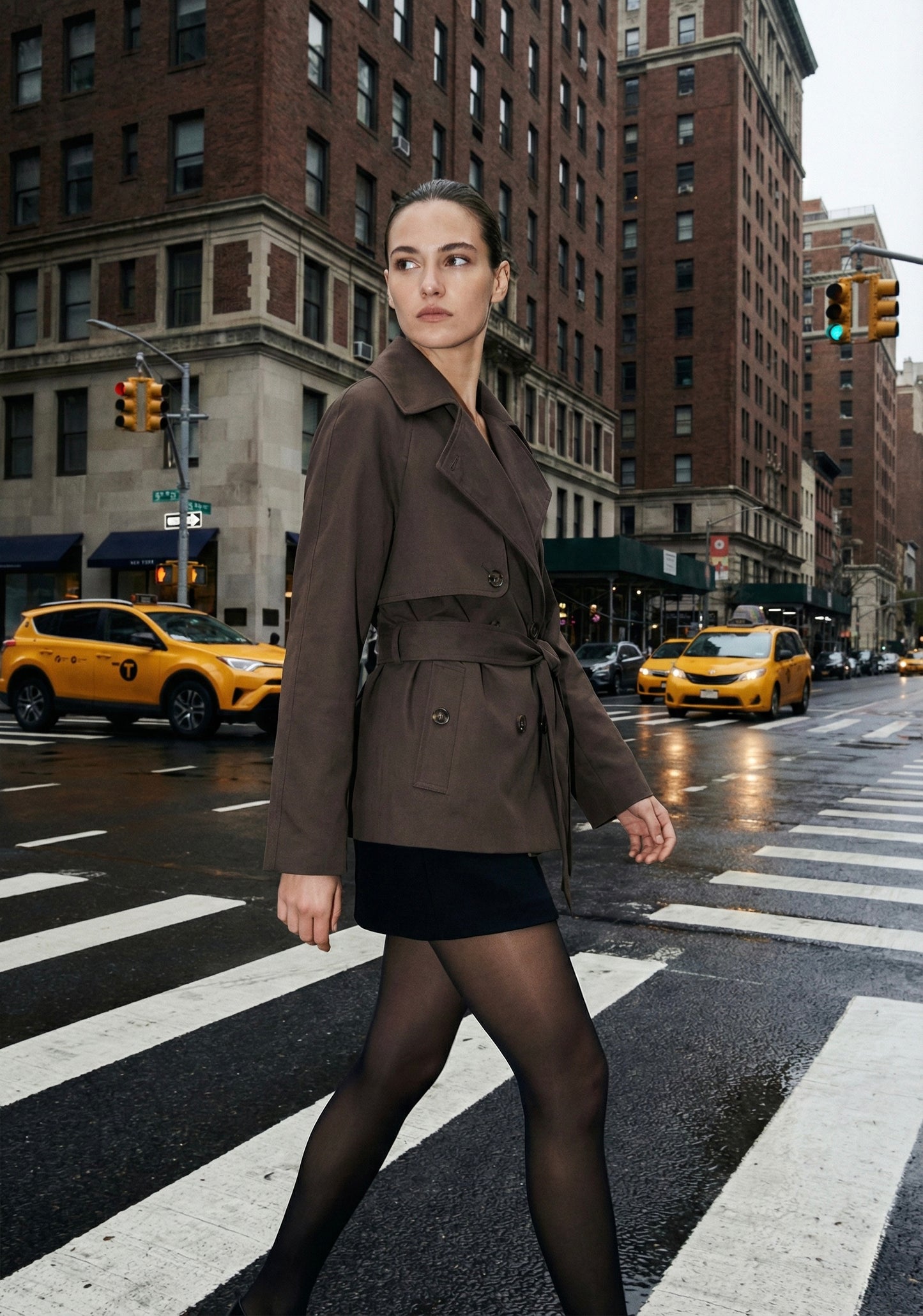 VESTE CROISÉE À CEINTURE STRUCTURÉE