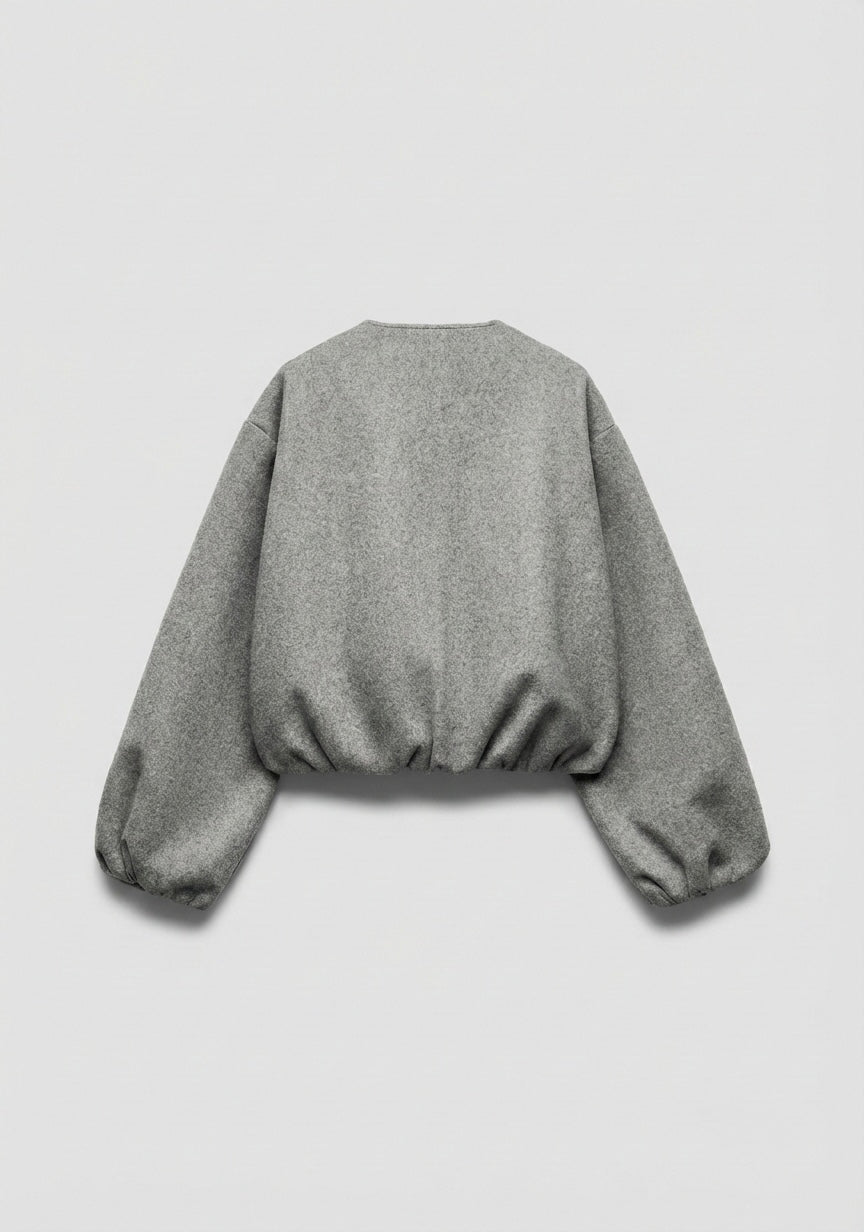 VESTE ZIPPÉE À MANCHES VOLUMINEUSES