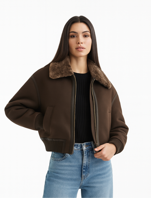 Giacca in pelle PU vintage • Donna