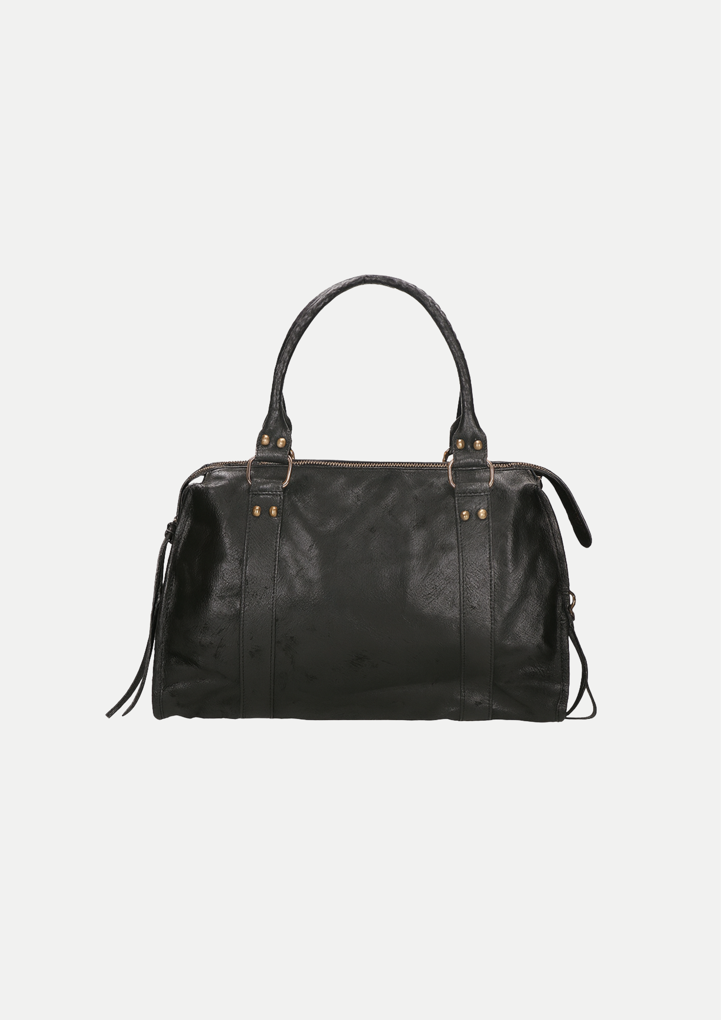 Sac à main en cuir brossé Noir