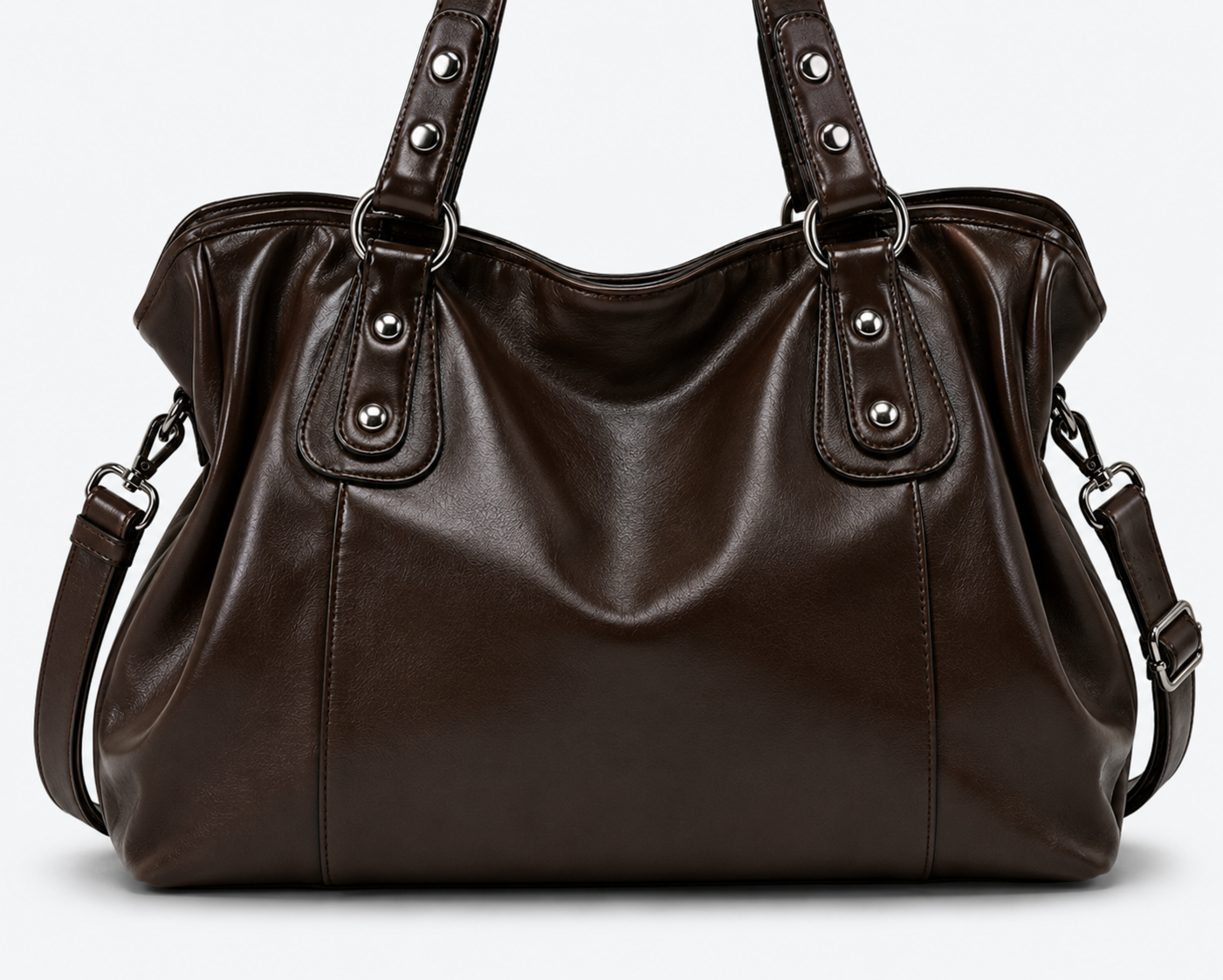 SAC CABAS EN CUIR PU AVEC ANSES CLOUTÉES