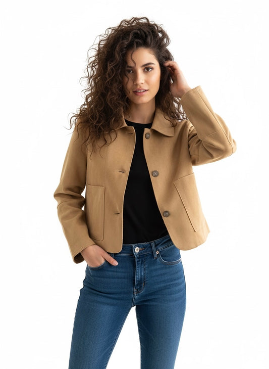 GIACCA IN PELLE SCAMOSCIATA PU