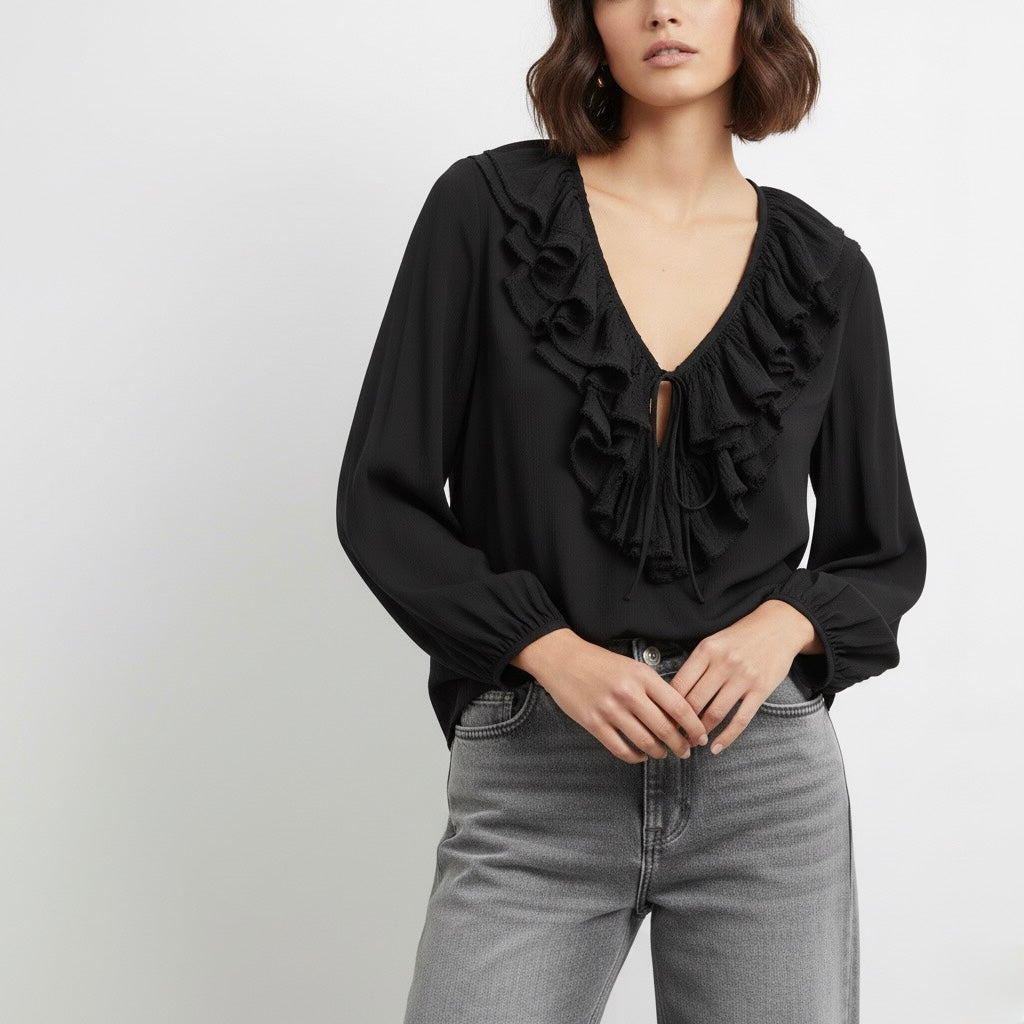 CHEMISIER À VOLANTS