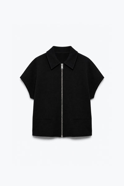 VESTE ZIPPÉE À MANCHES COURTES
