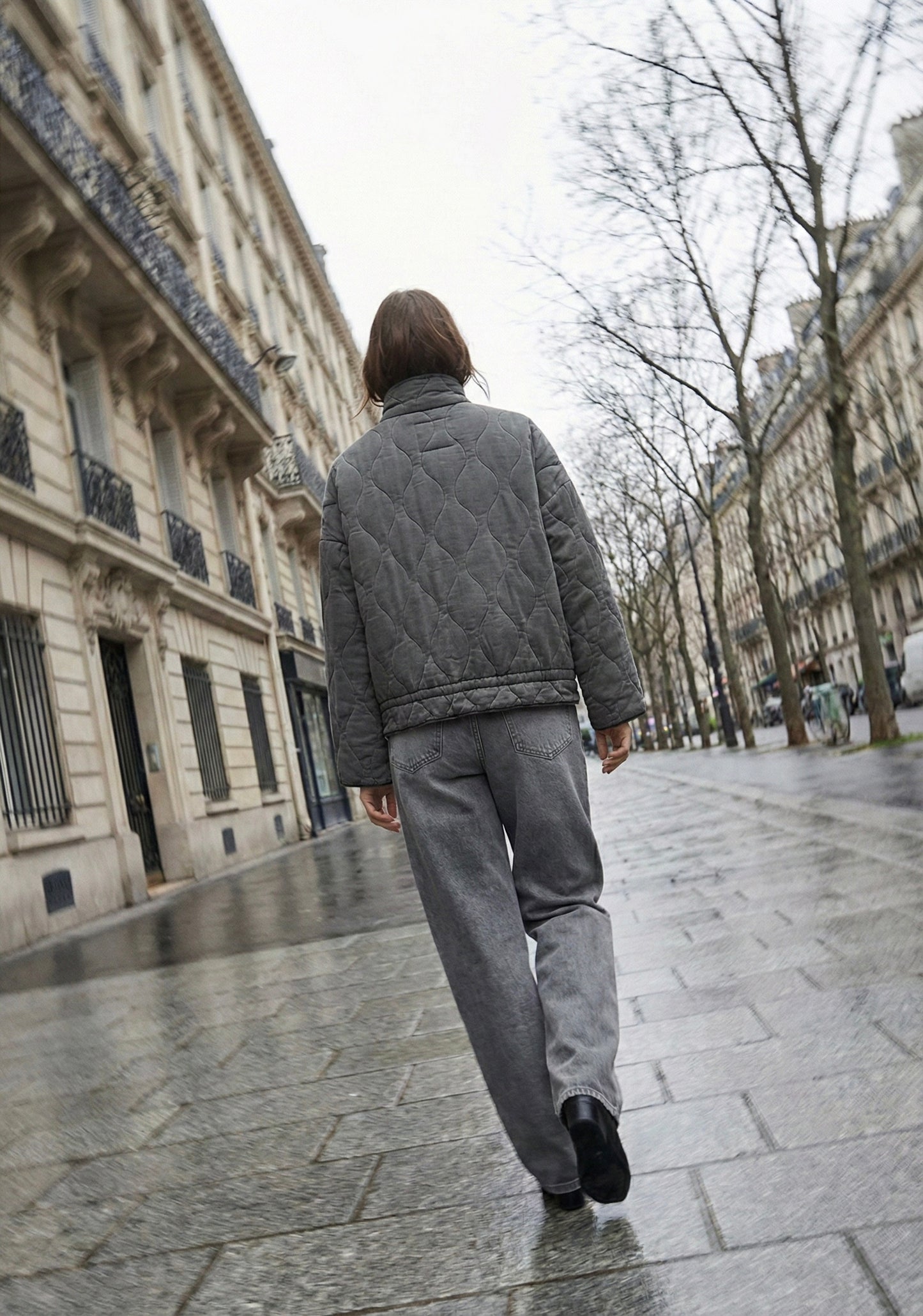 GIACCA TRAPUNTATA CON COLLO LUNGO