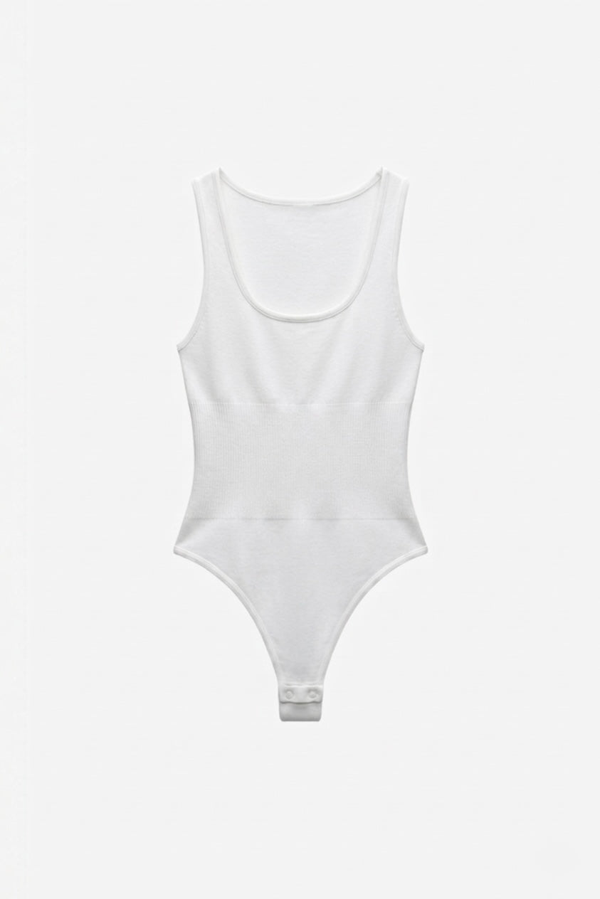 BODY BLANC À CÔTES