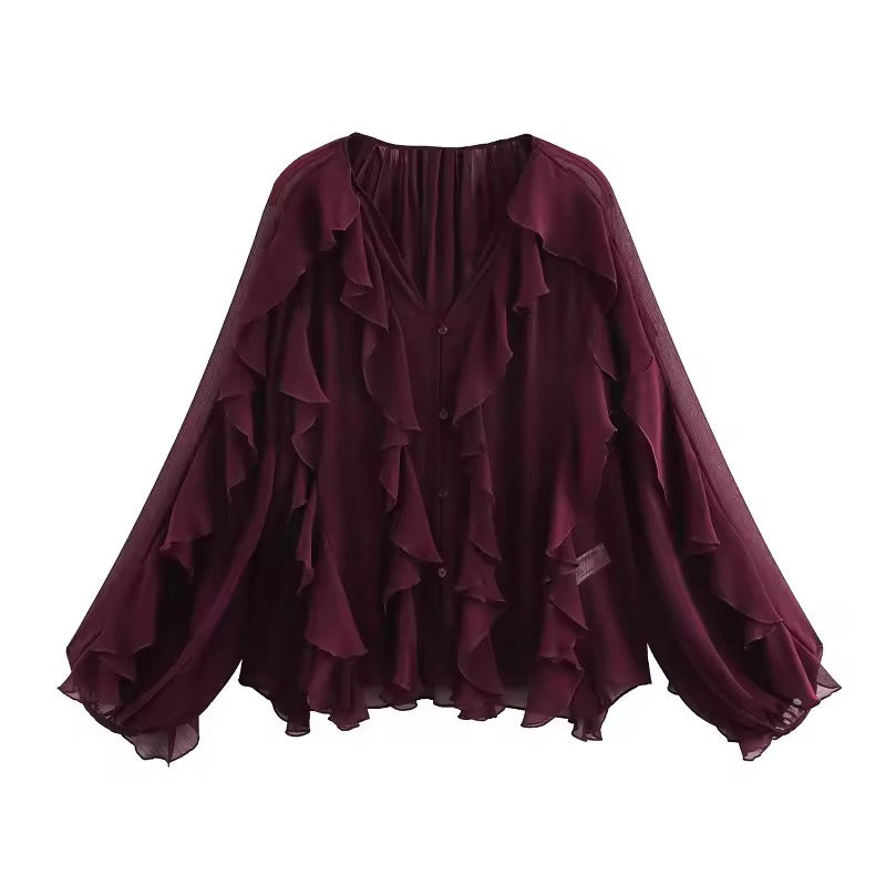 BLOUSE À VOLANTS